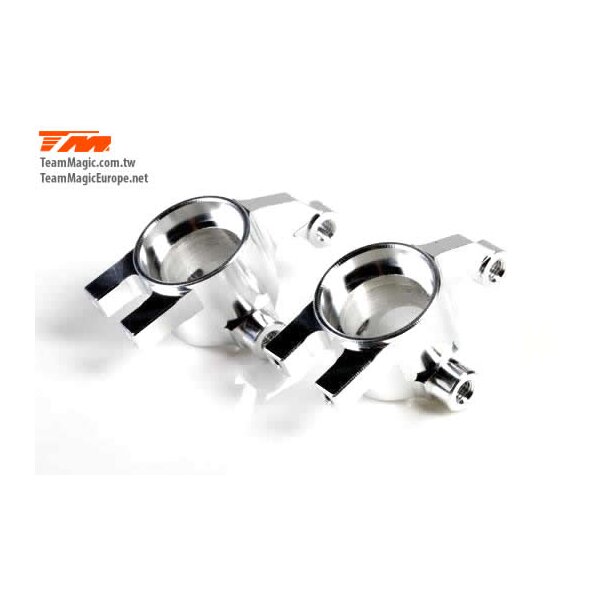 Option Part - E4D-MF - Aluminum 7075 - Steering Block - Silver (2 pcs)