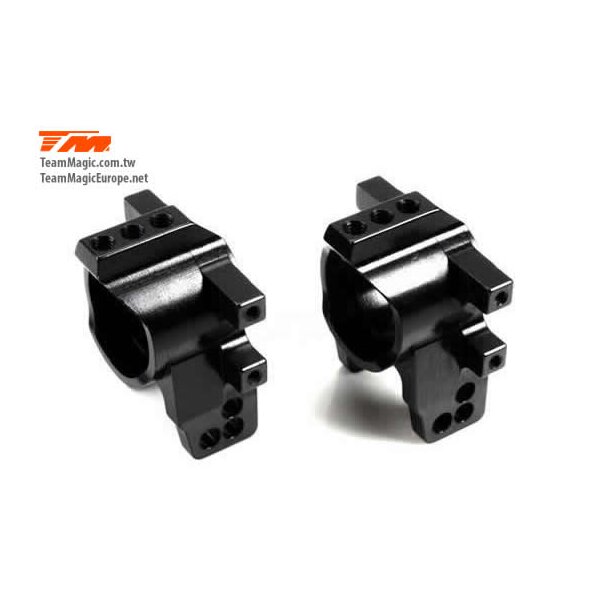 Option Part - E4D-MF - Aluminum 7075 - Rear Hub Carrier - Black (2 pcs)