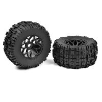 Off-Road 1/8 MT Tires - Mud Claws - Glued on Black Rims -...