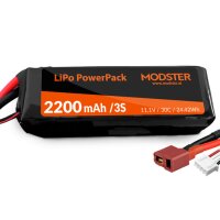 LiPo Pack 3S 11,1V 2200 mAh 30C (Deans) MODSTER PowerPack
