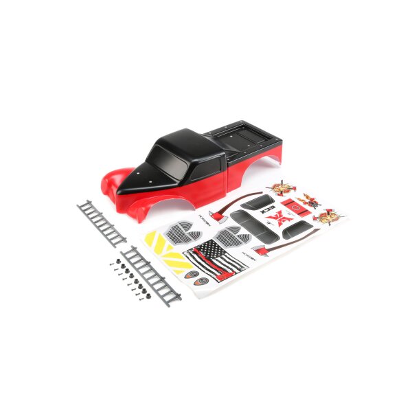 Body with Ladders, Red/Black: 1/10 2W D Axe MT