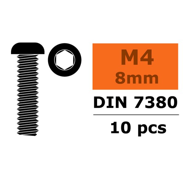 Linsen-Kopfschraube M4X8 10x