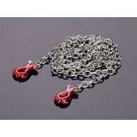 Anhängerhaken Metall rot mit Kette Deko 1/10