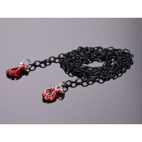 Anhängerhaken Metall rot mit schwarzer Kette Deko 1/10