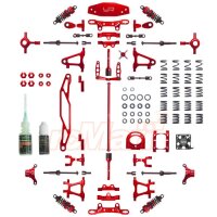 Alu Upgrade Kit Aluminum Conversion Kit For Tamiya TT02 Red