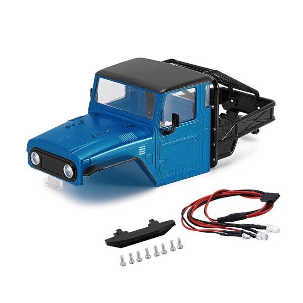 Karosserie IR40 Half Truck Hard Plastic Body mit Käfig blau für 1/18 TRX4M Defender Bronco