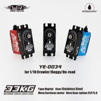 Yeah Racing Aluminium Case IP67 33KG Waterproof Coreless Servo For 1/10 Crawler Red
