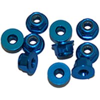 Muttern - M3 nyloc flanged - Aluminium - Blau (10 Stk.)