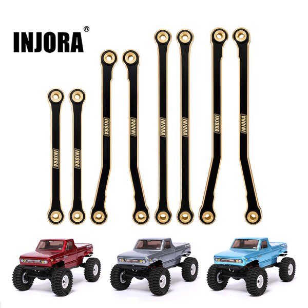 INJORA Black Brass High Clearance Chassis Links for 1/18 Redcat Ascent18