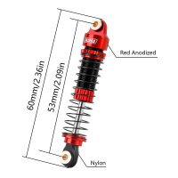 INJORA 53mm Threaded Oil Shocks for 1/18 Redcat Ascent18 4pcs red