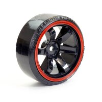 FASTRAX 1/10 STREET/DRIFT TYRE 6-SPOKE WHEEL (6MM OFFSET)...