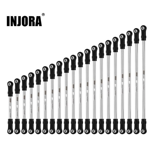 INJORA Stainless Steel Links with Rod Ends for 1/10 RC Crawler - Eye to eye 125mm