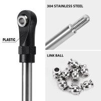 INJORA Stainless Steel Links with Rod Ends for 1/10 RC Crawler - Eye to eye 120mm