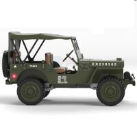 Willys with LED Light & Engine Sound Module and Winch RTR Military 1:14