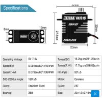 INJORA INJS15 15KG Coreless High Torque Micro Servo for...