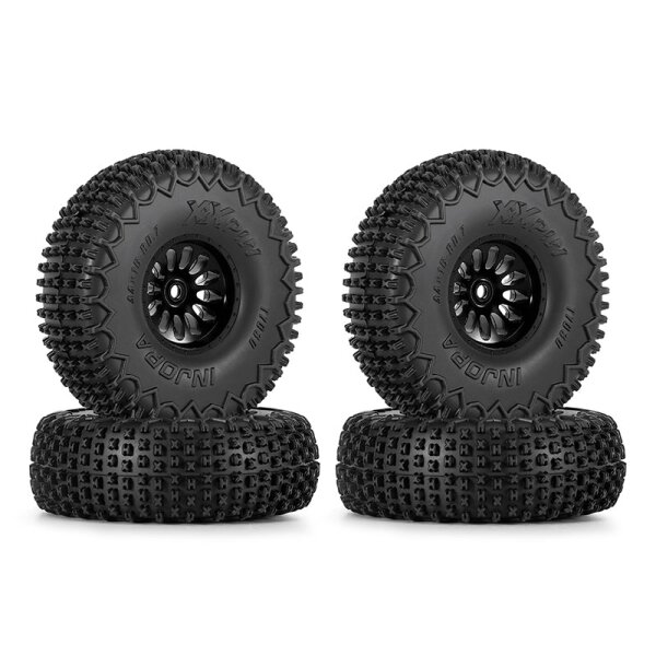 INJORA 0.75" 44*16mm Aluminum Wheels Set for 1/32 Redcat Ascent-32 (W7501) Black