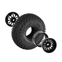 INJORA 0.75" 44*16mm Aluminum Wheels Set for 1/32 Redcat Ascent-32 (W7501) Black